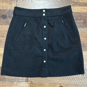 HYFVE Black Mini Skirt with Button Detail